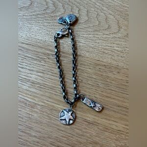 Jes MaHarry Silver Pewter Faith and Courage Charm Bracelet
